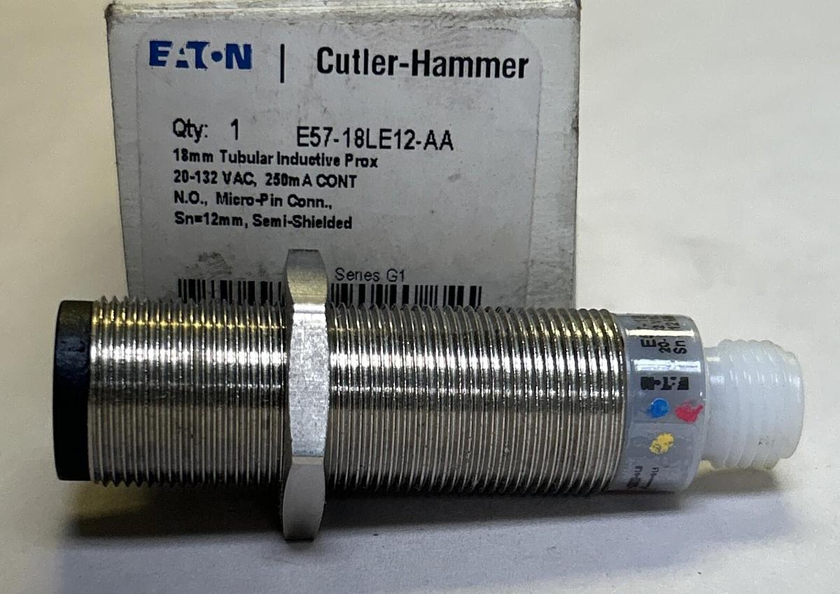 Used EATON CUTLER HAMMER,E57-18LE12-AA,PROXIMITY SWITCH NEW