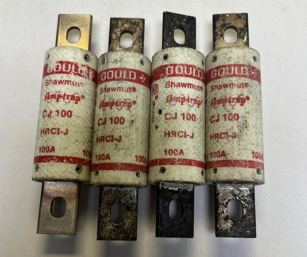 Used GOULD SHAWMUT,CJ100,FUSE 100A 600V LOT OF 4