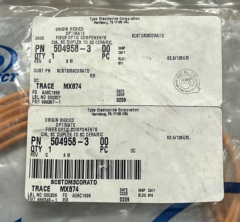 TYCO ELECTRONICS,504958-3,FIBER OPTIC CABLE NOS
