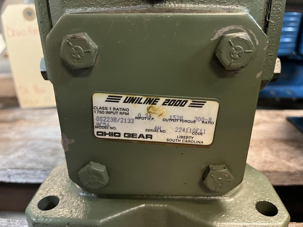 OHIO GEAR,DS2238/2133-MC56,SPEED REDUCER .34HP 1750RPM RATIO 200