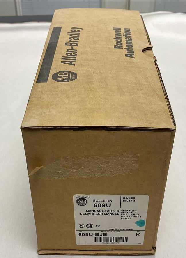 Used ALLEN BRADLEY,609U-BJB,SER K MANUAL STARTER NEW