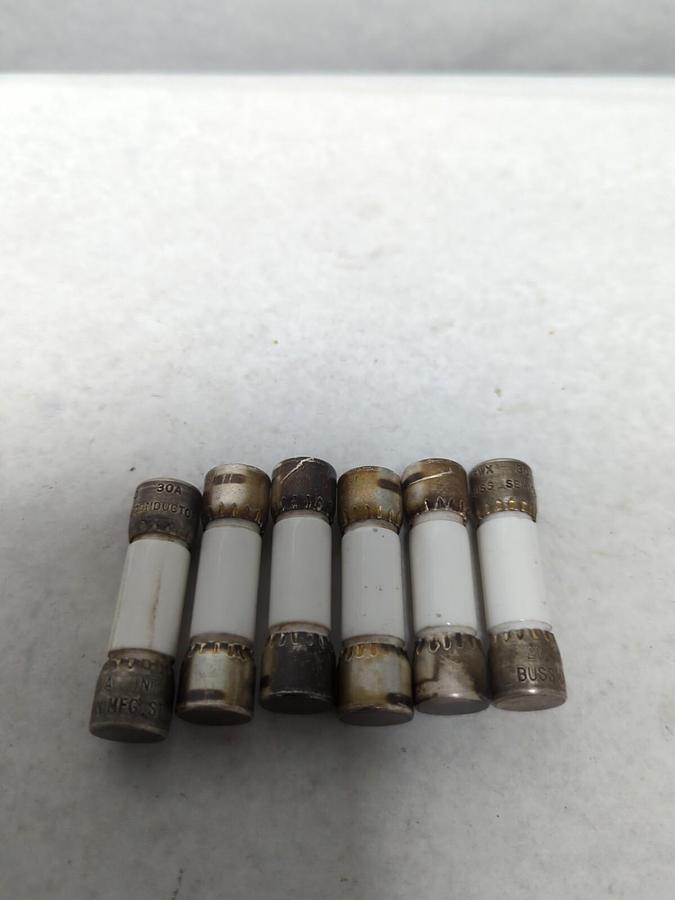 COOPER BUSSMANN,FWX 30,SEMI-CONDUCTOR 30 AMP FUSE LOT OF 6 NOS