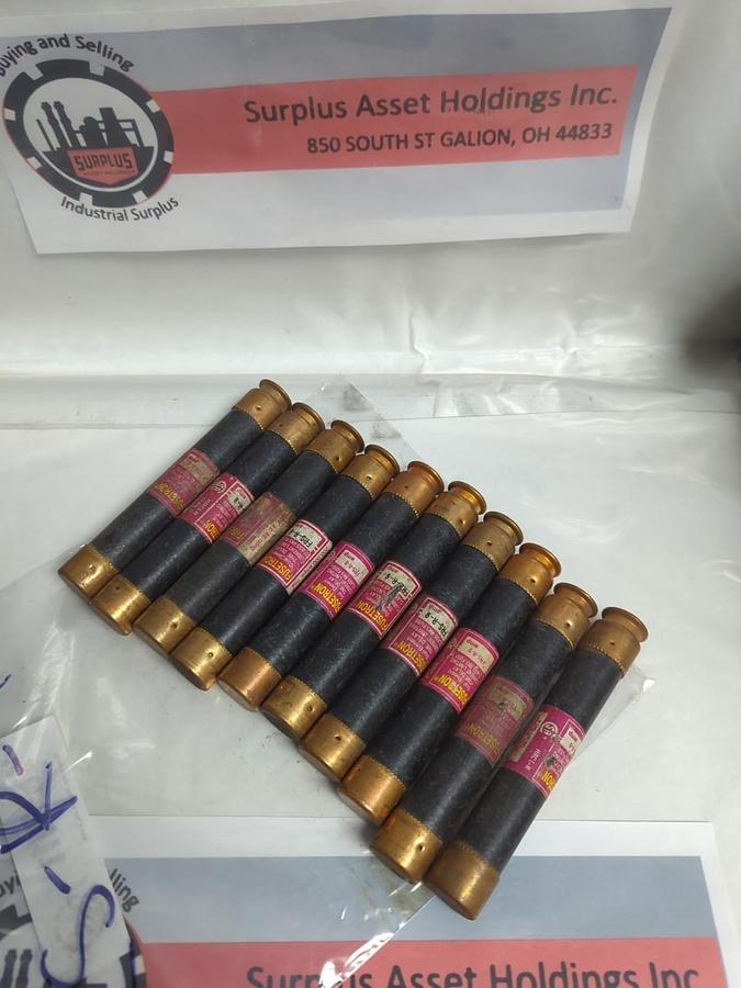 Used COOPER BUSSMANN,FRS-R-9,FUSETRON 9 AMP FUSE LOT OF 10 PRE-OWNED