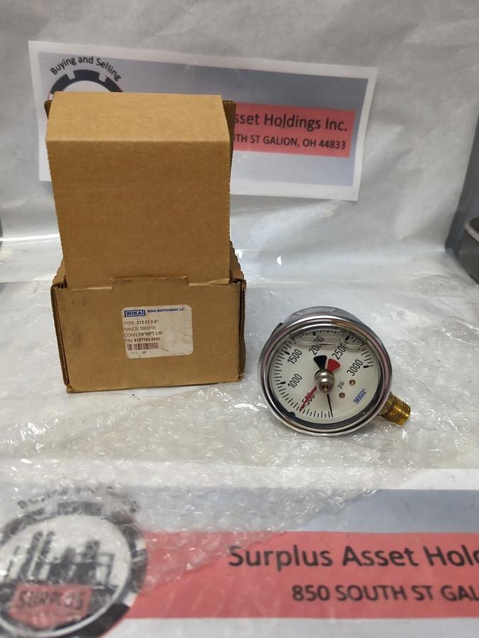 WIKA,9767150-0002,GAUGE RANGE 3000PSI 1/4 IN NPT BOTTOM CONNECTION 2-1/2 IN FACE