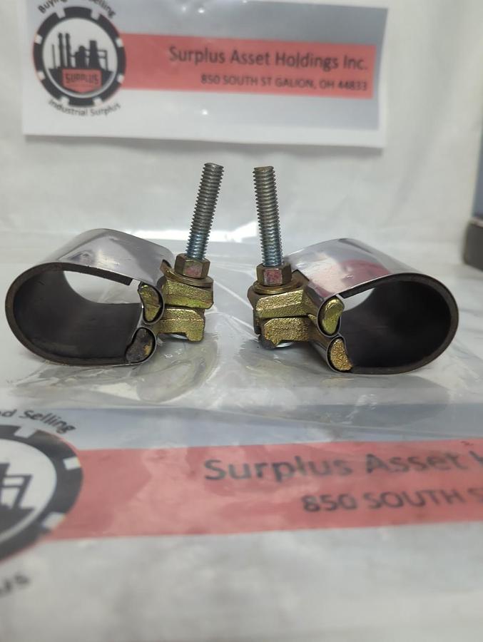 Used JONES STEPHENS,R30-150,REPAIR CLAMP 1-1/2 X 3 INCH LOT OF 2 PRE-OWNED