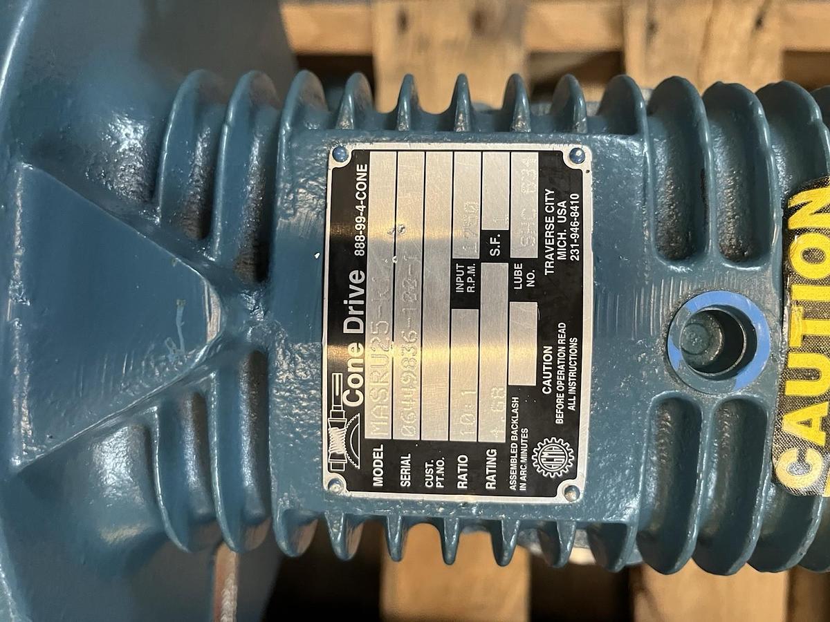 Used CONE DRIVE,MASRU25-W1,GEAR SPEED REDUCER 10:1 1750RPM 4.68HP