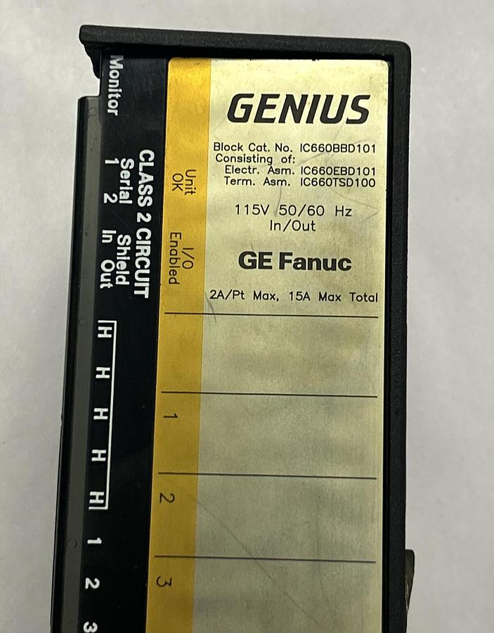 Used GE FANUC,IC660BBD101,GENIUS BLOCK I/O MODULE 115V