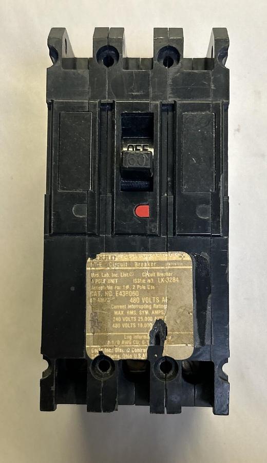 Used ITE,E438060,CIRCUIT BREAKER 60A 480V 3P