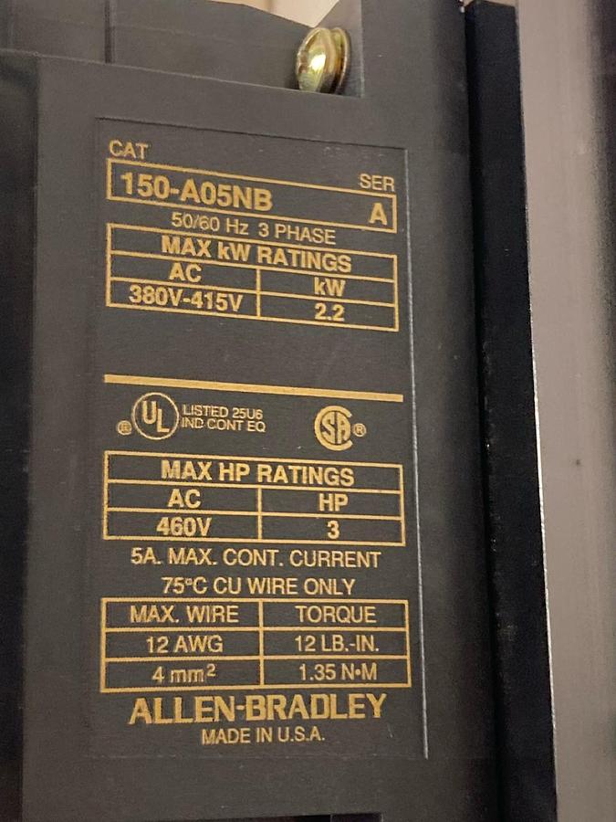 Allen-Bradley,SMC-2 150-A35NB,3-Phase Smart Motor Controller 35A 50/60Hz 460V