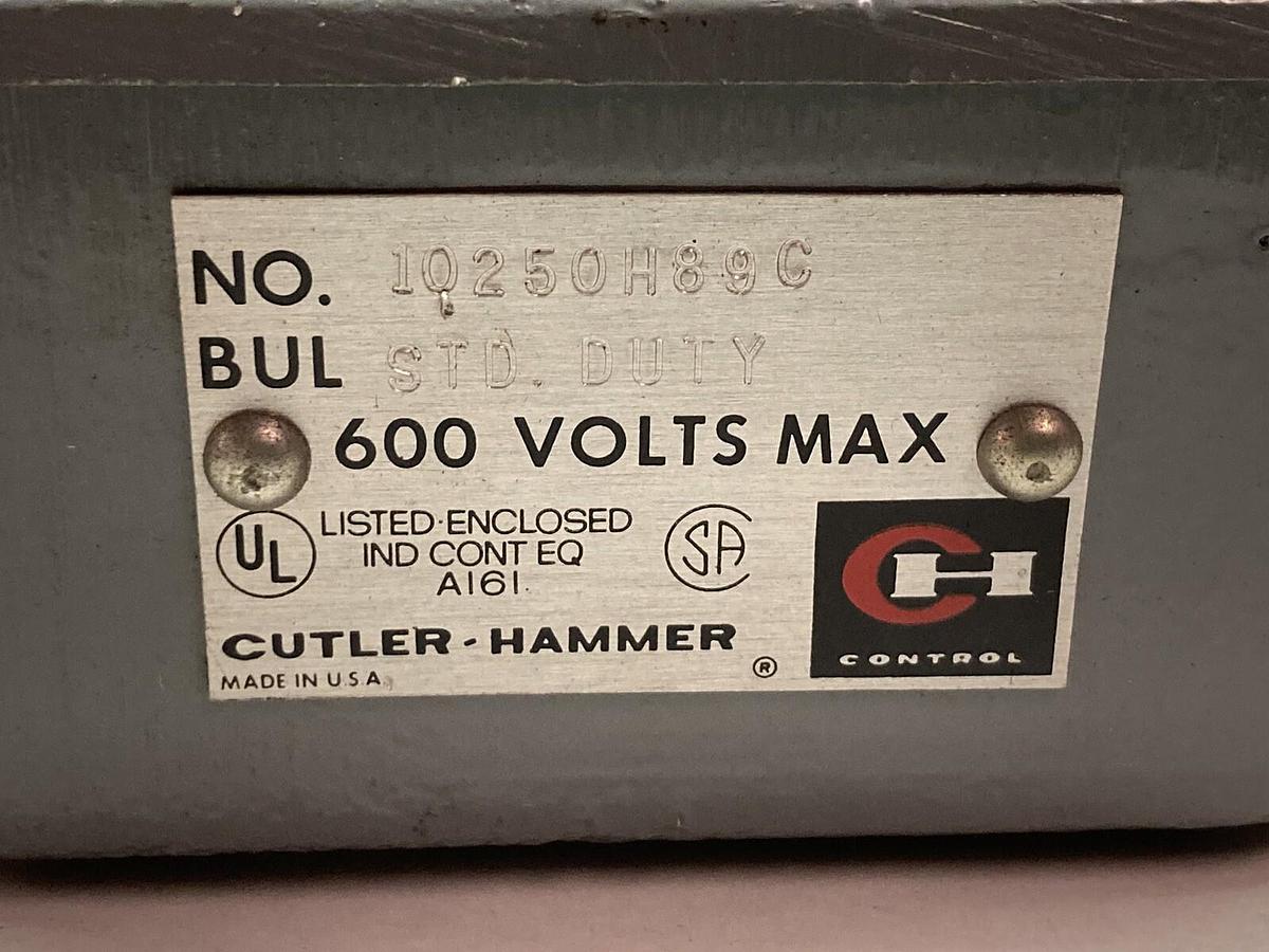 Used Cutler-Hammer,10250H89C,Push Button 600V Max