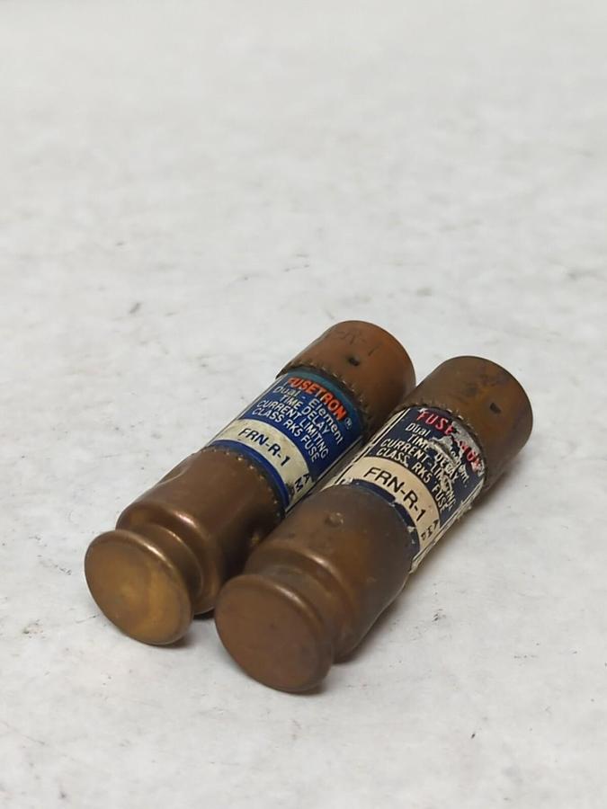 Used COOPER BUSSMANN,FRN-R-1,FUSETRON 1 AMP FUSE LOT OF 2 PRE-OWNED
