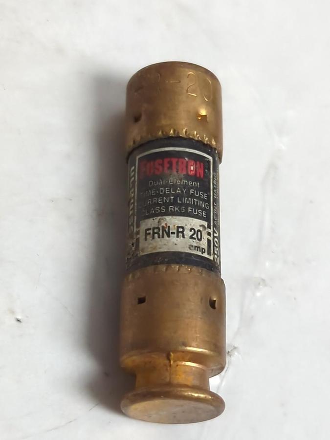 Used COOPER BUSSMANN,FRN-R-20,FUSETRON 20 AMP FUSE LOT OF 6 PRE-OWNED