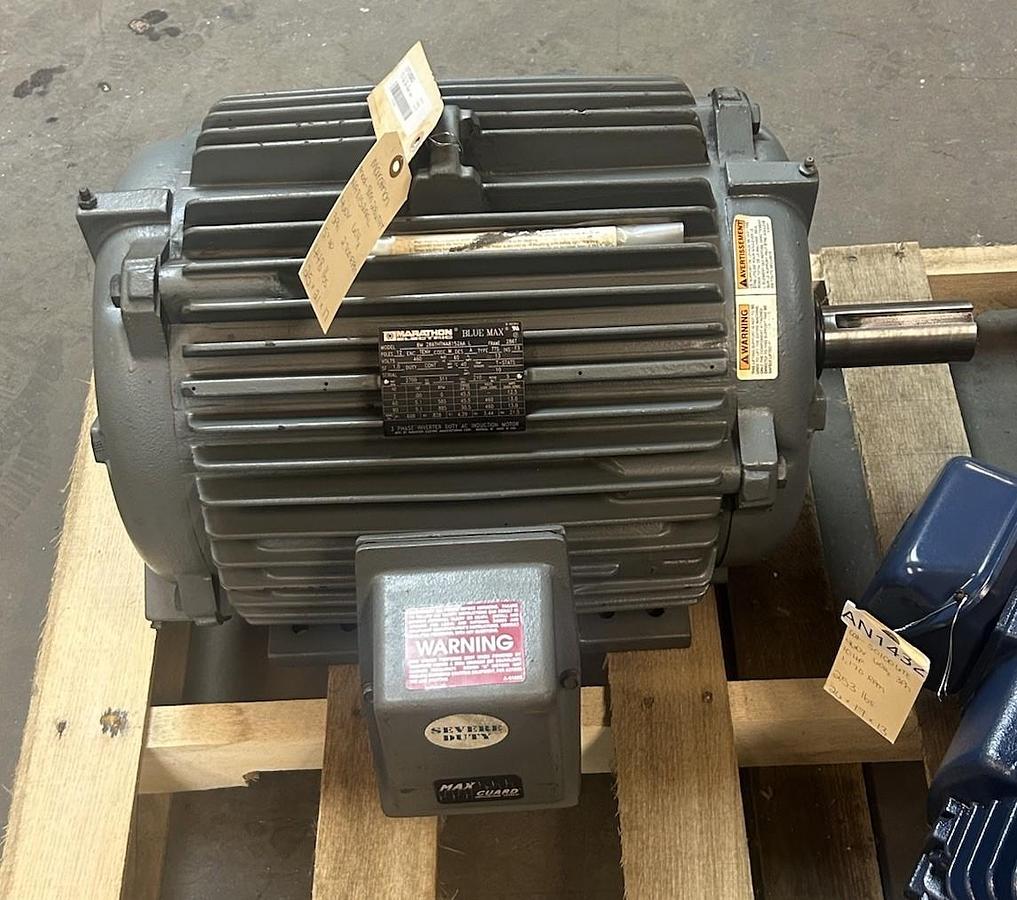 Used MARATHON,8M286THTNA8152AAL,INDUCTION MOTOR 5HP 585RPM 460V 3PH 286T FRAME