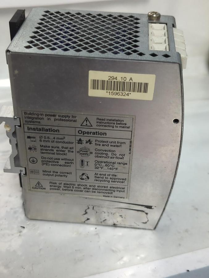 Used SOLA,SDN5-24-100,POWER SUPPLY 24VDC/5A PRE-OWNED