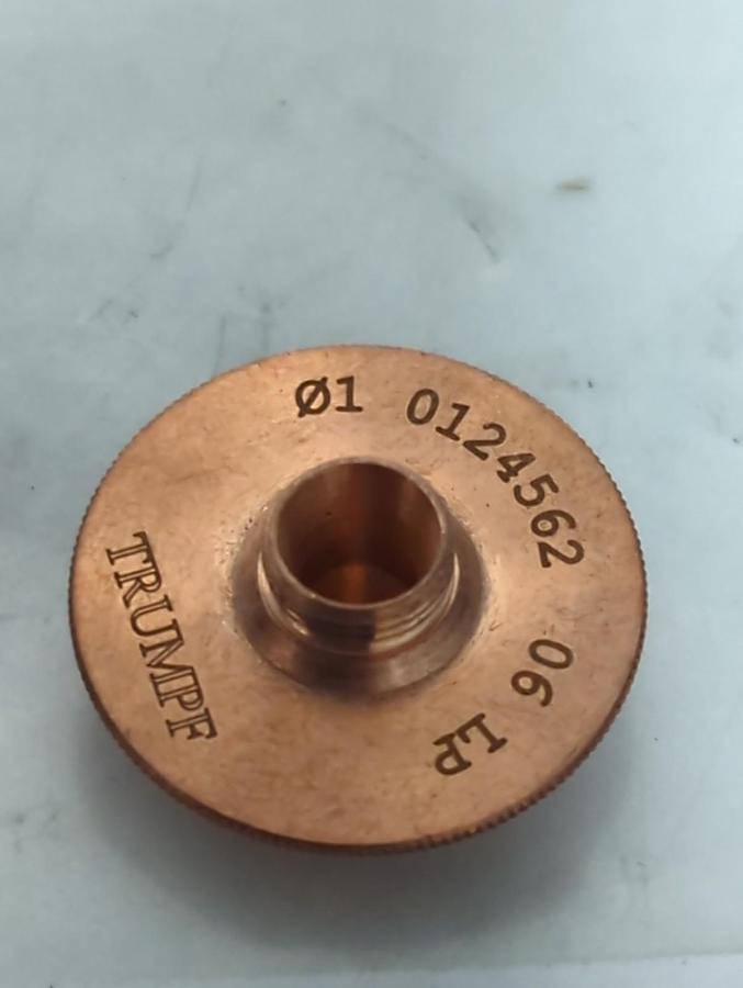 Used TRUMPF,0124562,CHROME PLATED LASER MACHINE NOZZLE 1MM/M8/ECE LOT OF 9