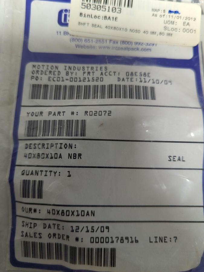 NBR,40X80X10A,SHAFT SEALS 40MMX80MM LOT OF 4 NOS