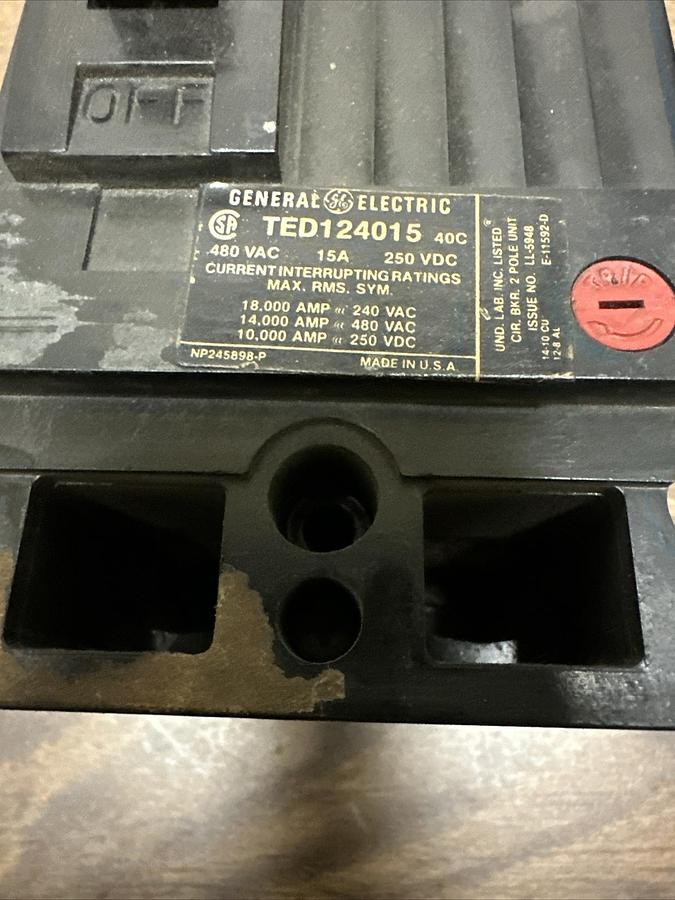 Used GE,TED124015,Circuit Breaker