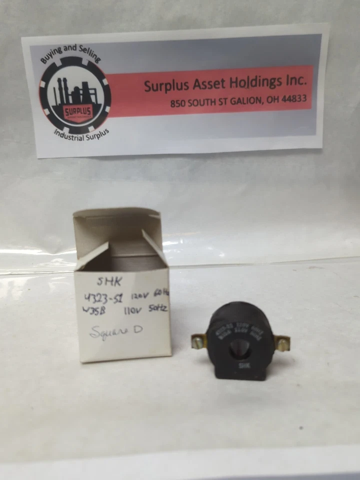 Used SQUARE D,4323-S1-W35A,MAGNETIC COIL SHK 120V 60HZ 110V 50HZ PRE-OWNED