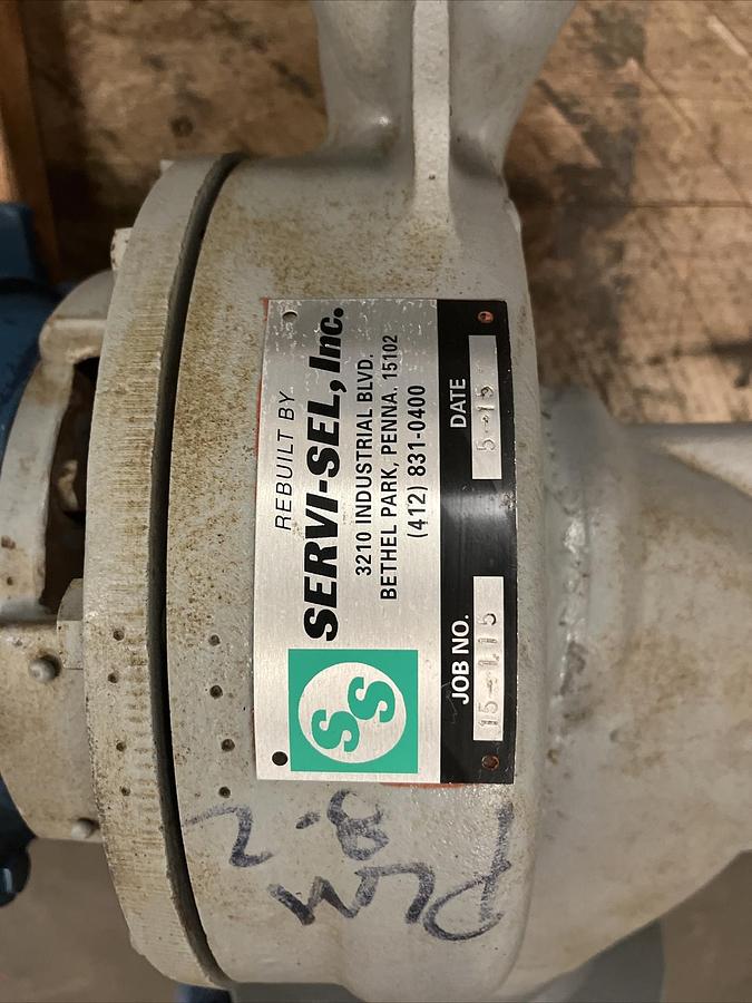 Used UNBRANDED,3X3X8,CIRCULATOR PUMP 3HP 66 GPM 1755RPM