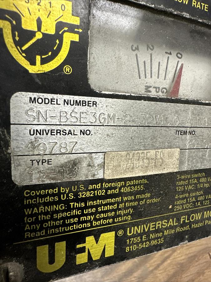 Used UFM,SN-BSE3GM-2-32V1.0-A1NU-1D,Flow Meter