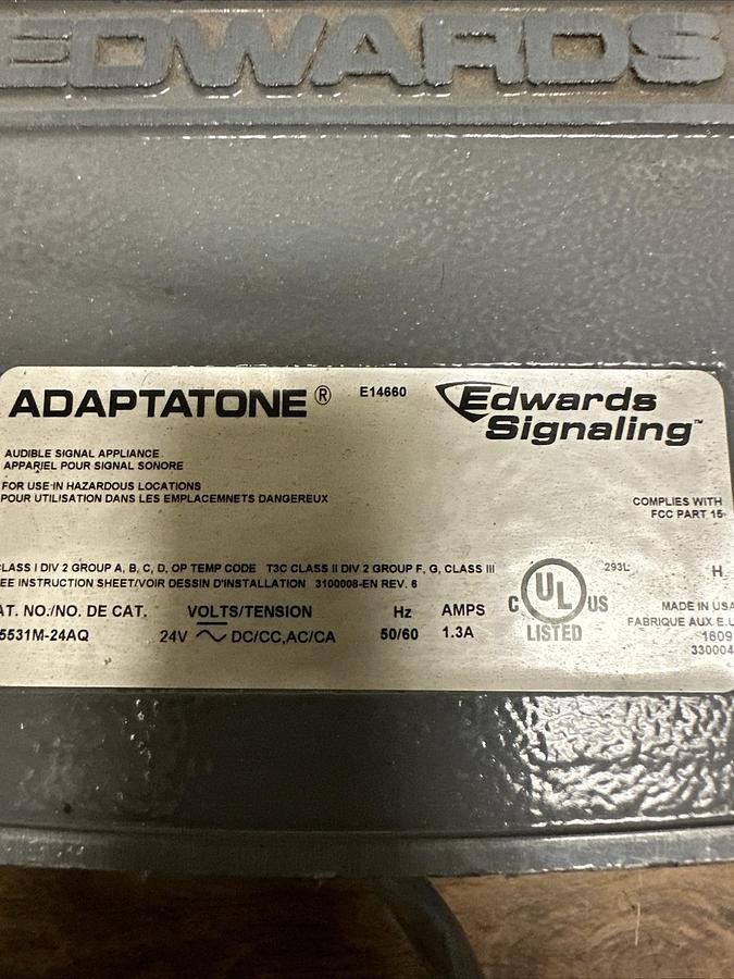 Used Edwards,5531M-AQ,Hazardous Location Adaptatone