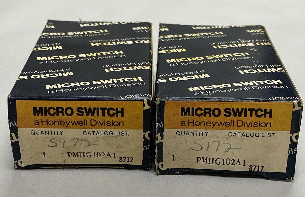 Honeywell Micro Switch,PMHG102A1,Push Button Lot Of 2 NOS
