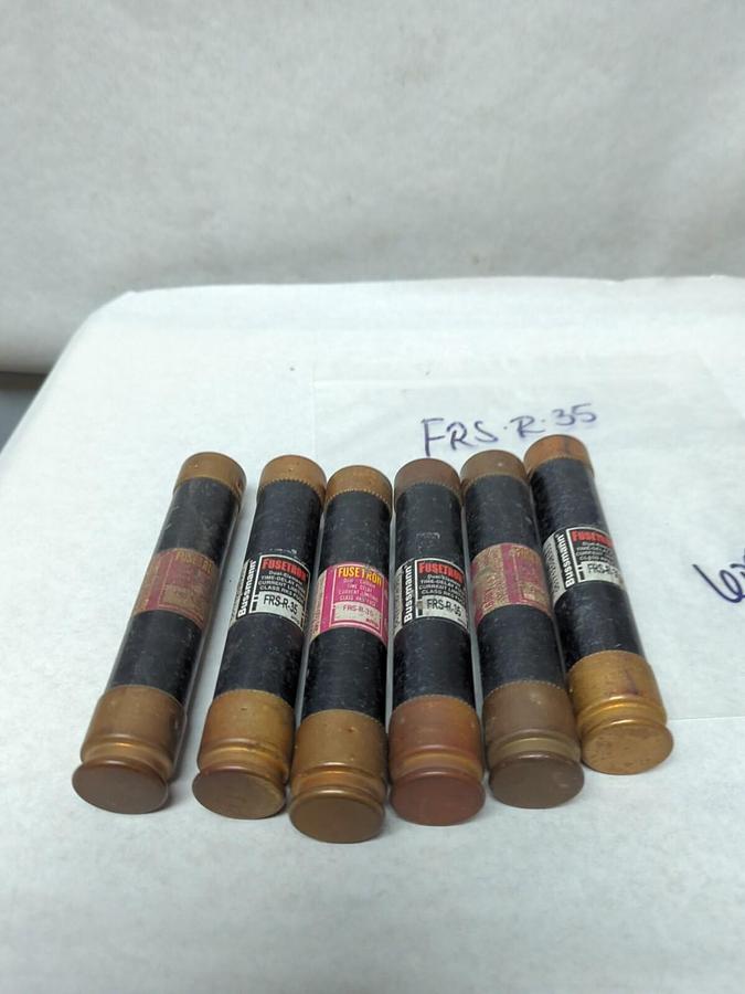Used COOPER BUSSMANN,FRS-R-35,FUSETRON 35 AMP FUSE LOT OF 6 PRE-OWNED