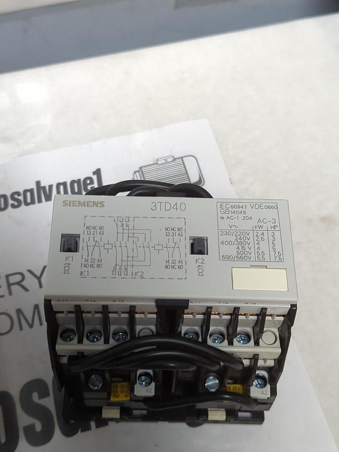 SIEMENS,3TD4002-OXFO,REVERSING CONTACTOR NOS