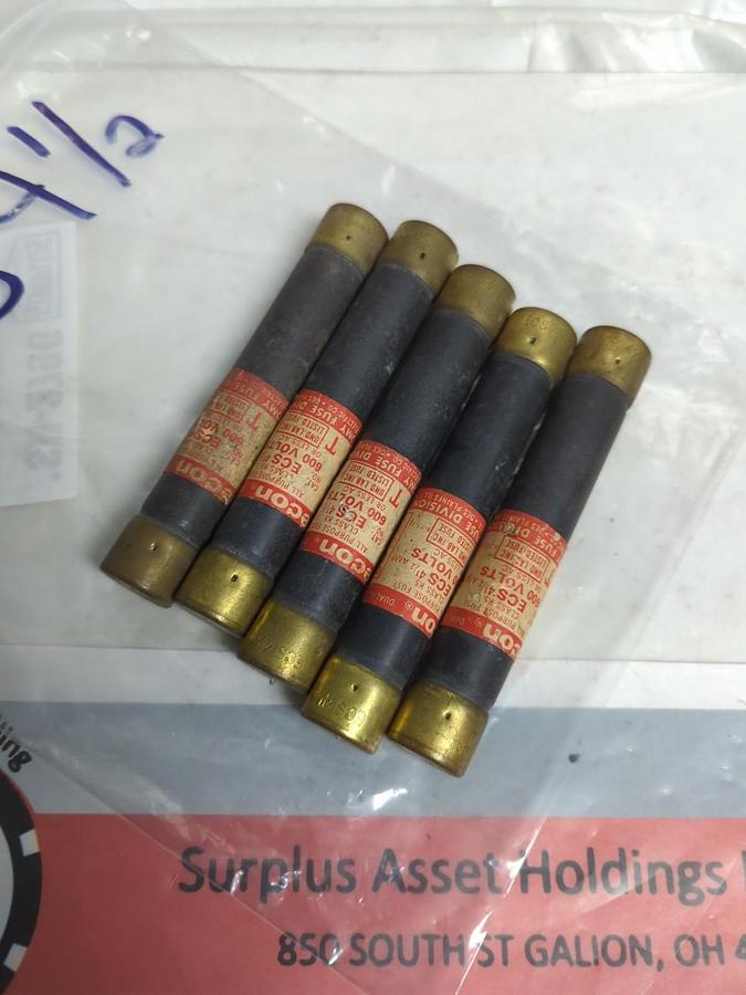 Used ECON,ECS 4-1/2,TIME-DELAY 4-1/2 AMP FUSE LOT OF 5 PRE-OWNED