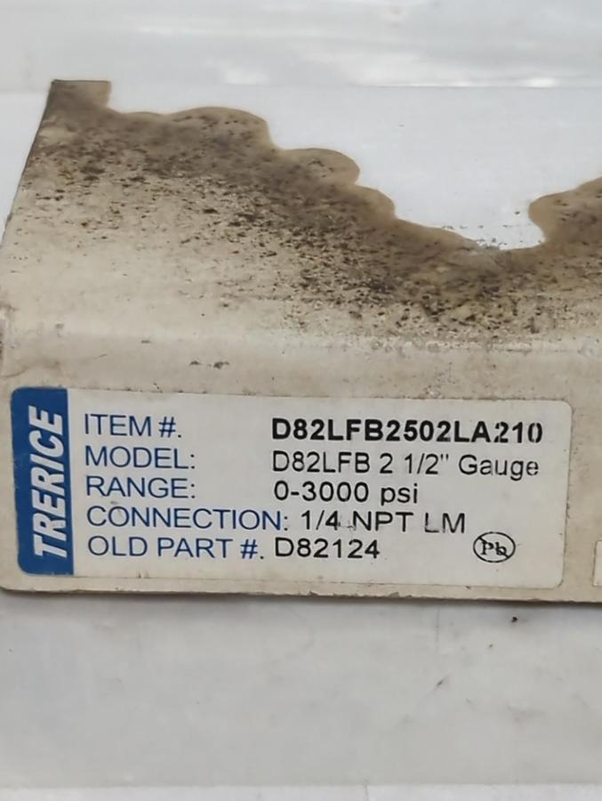 TRERICE,D83LF,PRESSURE GAUGE 0-3000PSI 1/4 NPT LM NOS