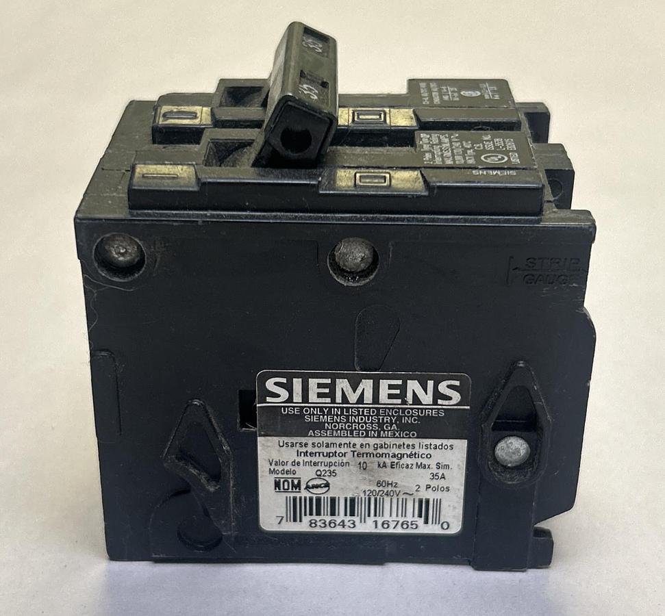 Used SIEMENS,Q235,CIRCUIT BREAKER 35A 120/240V 2P
