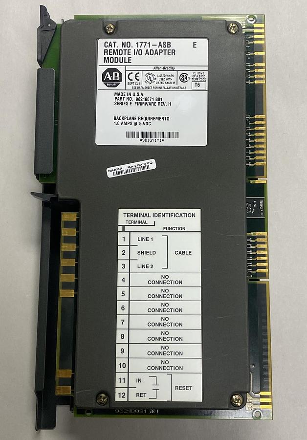 Used ALLEN BRADLEY,1771-ASB,SER E REMOTE INPUT/OUTPUT ADAPTER MODULE REFURBISHED