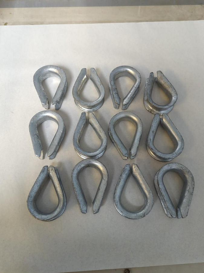 UNBRANDED,3/4 IN,STANDARD STEEL WIRE ROPE THIMBLE LOT OF 12 NOS
