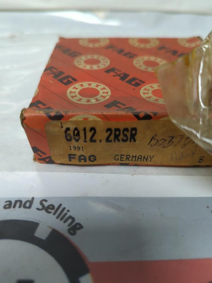 FAG,6012-2RSR,RUBBER SEALED DEEP GROOVE BALL BEARING NOS