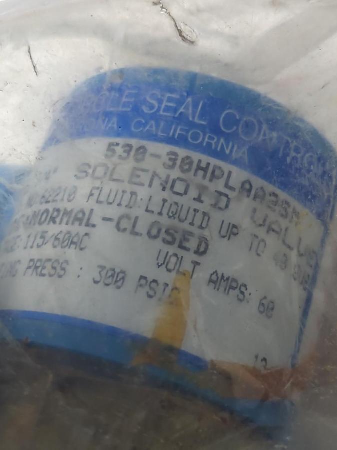 CIRCLE SEAL CONTROLS,530-30HPLAA2SM,SOLENOID VALVE 115/60AC VOLT AMP 60 NOS