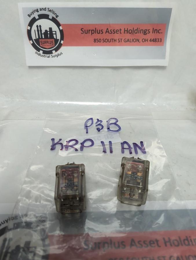 Used P&B,KRP11AN,PLUG IN RELAY 8-PIN LOT OF 2 PRE-OWNED