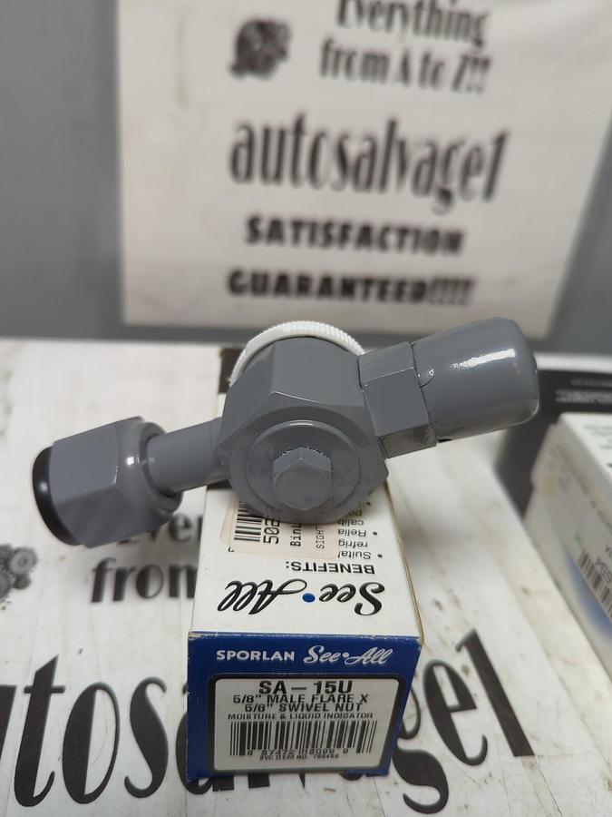 SPORLAN,SA-15U,MOISTURE & LIQUID INDICATOR 5/8 FLARE X 5/8 SWIVEL NUT LOT OF 2