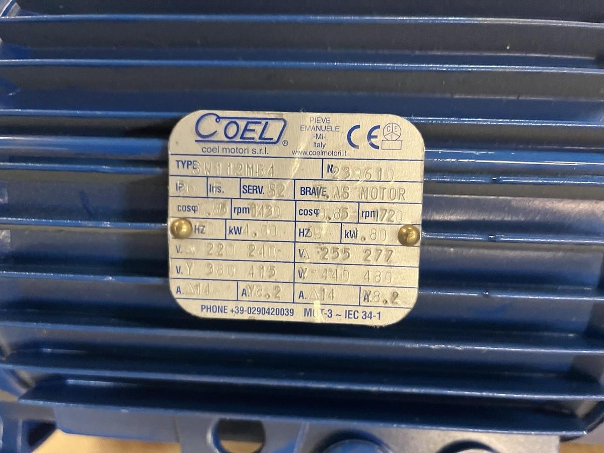 COEL,SW112MB4,BRAKE MOTOR 4.0/4.8kW 480V 1720RPM