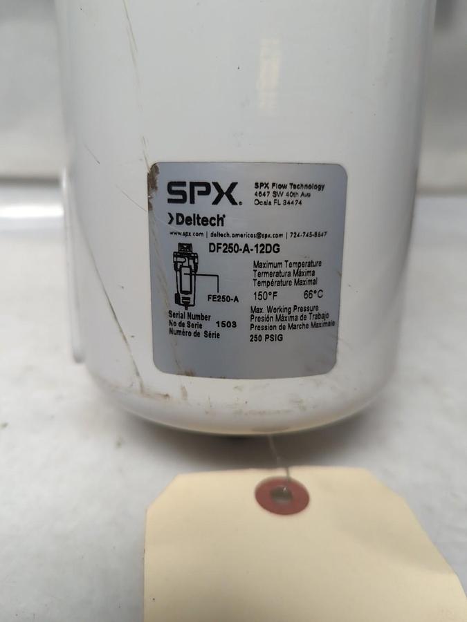Used SPX DELTECH,DF250-A-12DG,COMPRESSED AIR FILTER PRE-OWNED