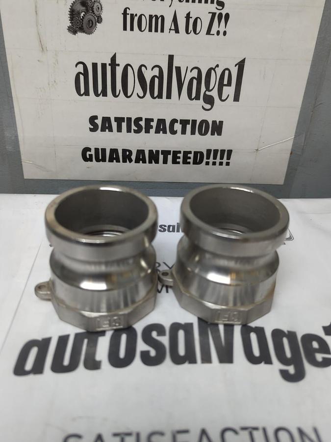 DIXON ANDREWS,200-A, 2 INCH 316 CAM & GROOVE COUPLING ADAPTER LOT OF 2 NOS