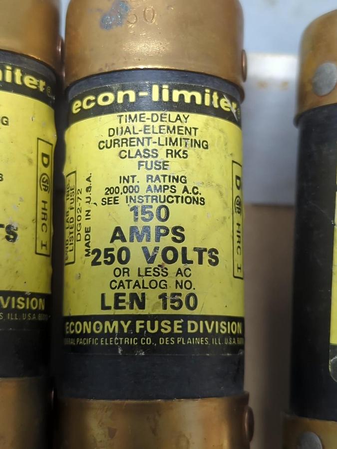 ECONOMY FUSE,LEN 150,150 AMP DUAL ELEMENT FUSE LOT OF 3 NOS