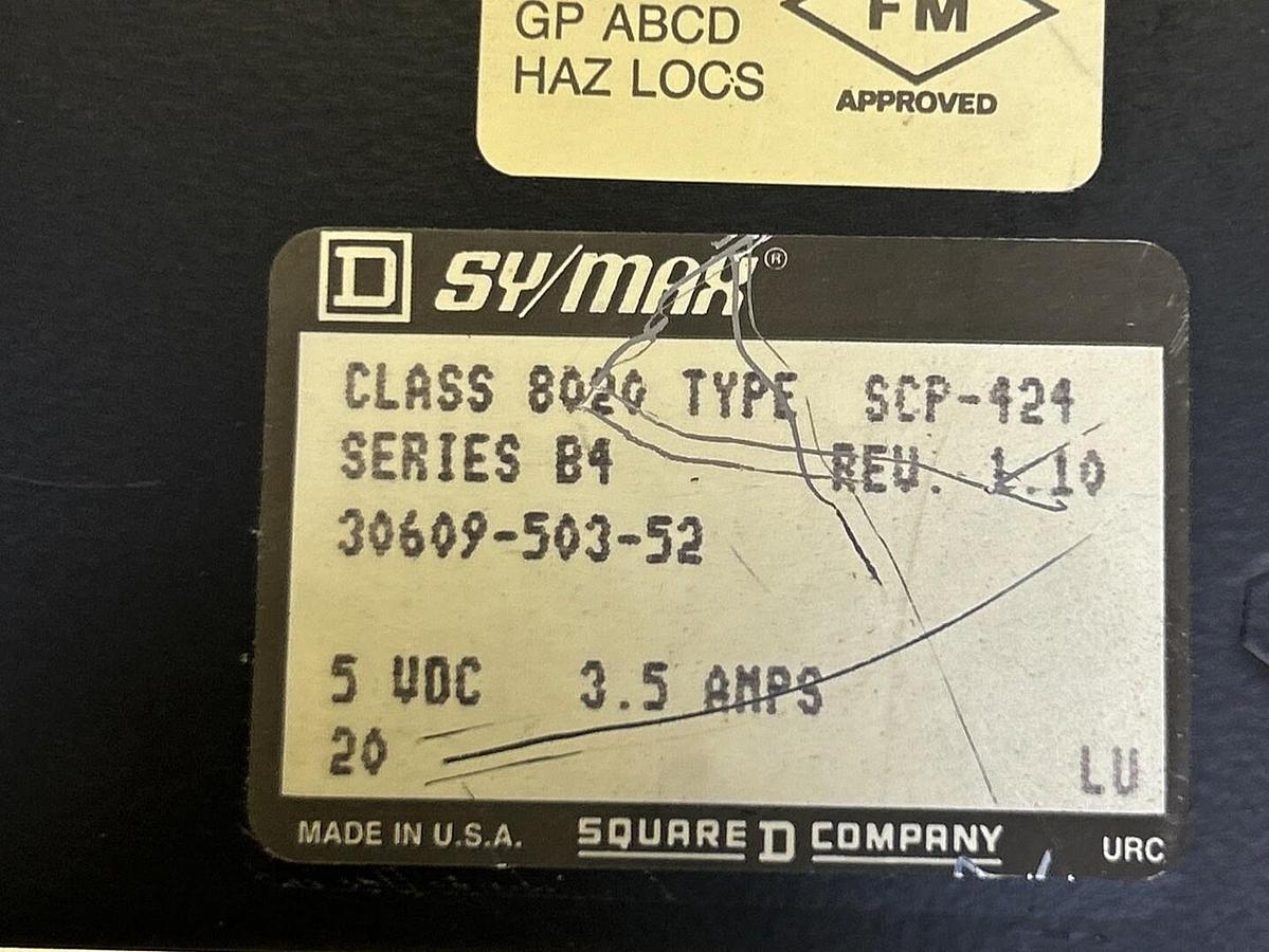Used SQUARE D SYMAX,8020-SCP-424,PROCESSPR MODULE