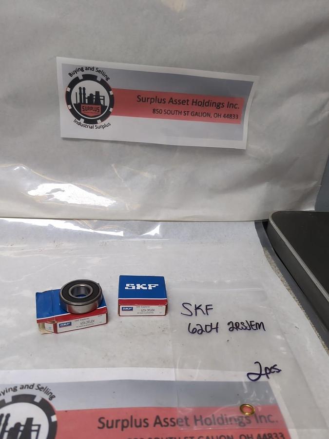 SKF,6204 2RSJEM,RUBBER SEALED DEEP GROOVE BALL BEARING LOT OF 2 NOS