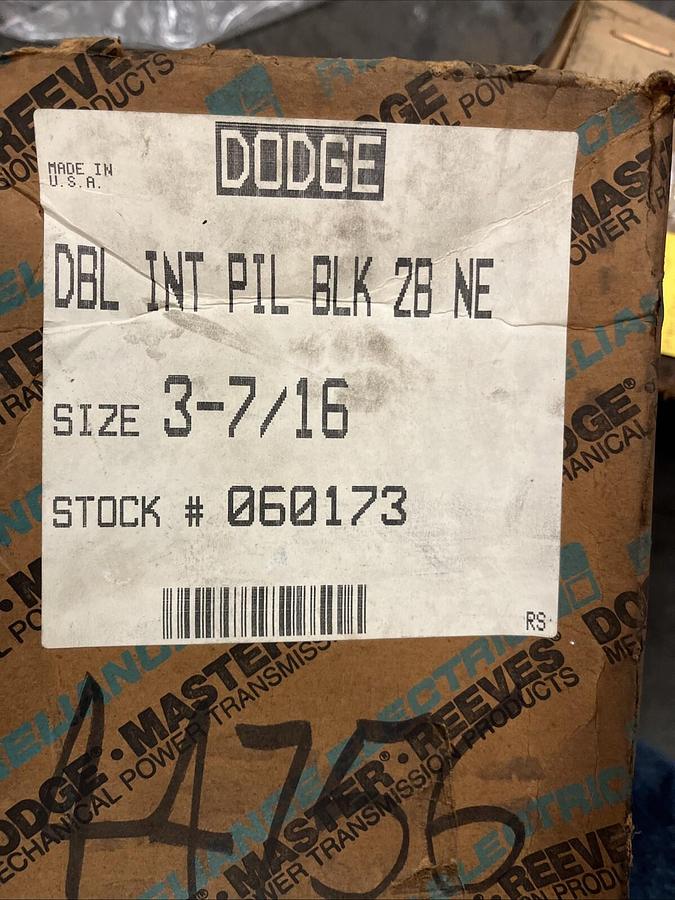 DODGE,060173,TYPE K/DI DOUBLE INTERLOCK PILLOW BLOCK BEARING 3-7/16"
