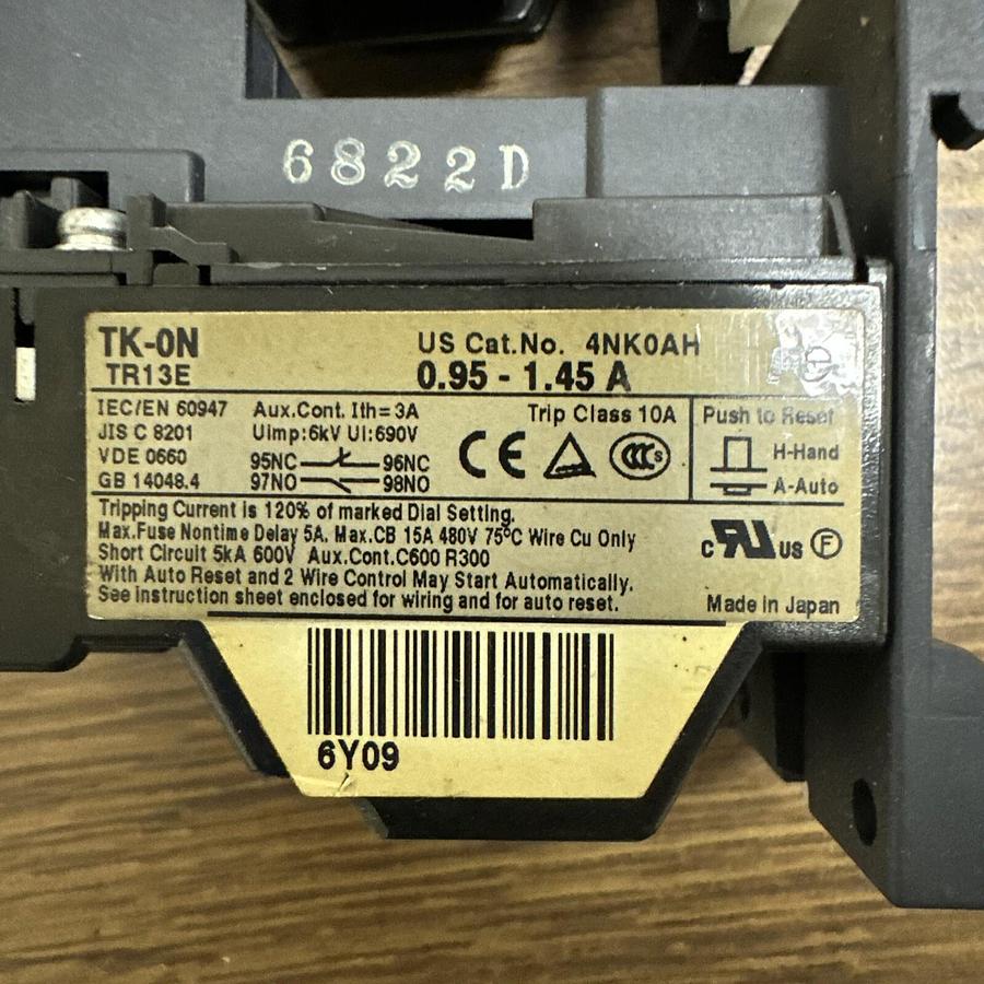 Used Fuji,TK-ON,Thermal Overload Relay LOT of 5