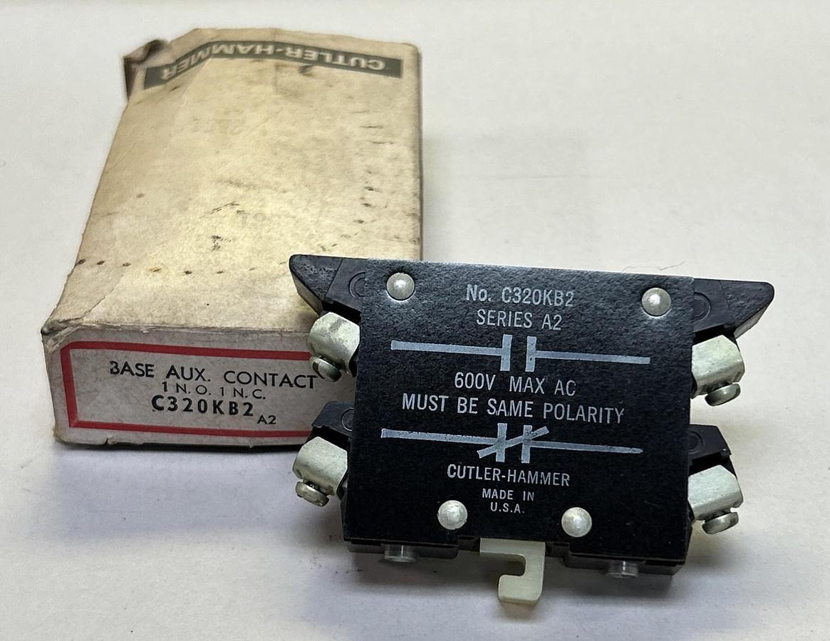 CUTLER-HAMMER,C320KB2,AUXILIARY CONTACT 600V NOS