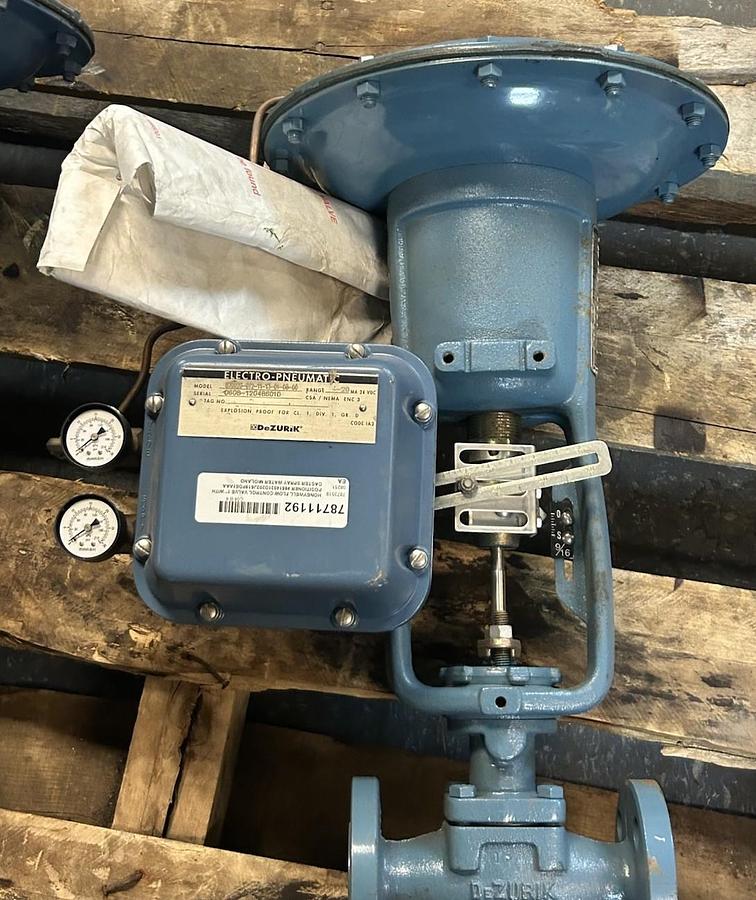 Used DEZURIK,851403-1D20-2J6-19-PDEL-AAA-0000,ELECTRO-PNEUMATIC ACTUATOR VALVE 1"