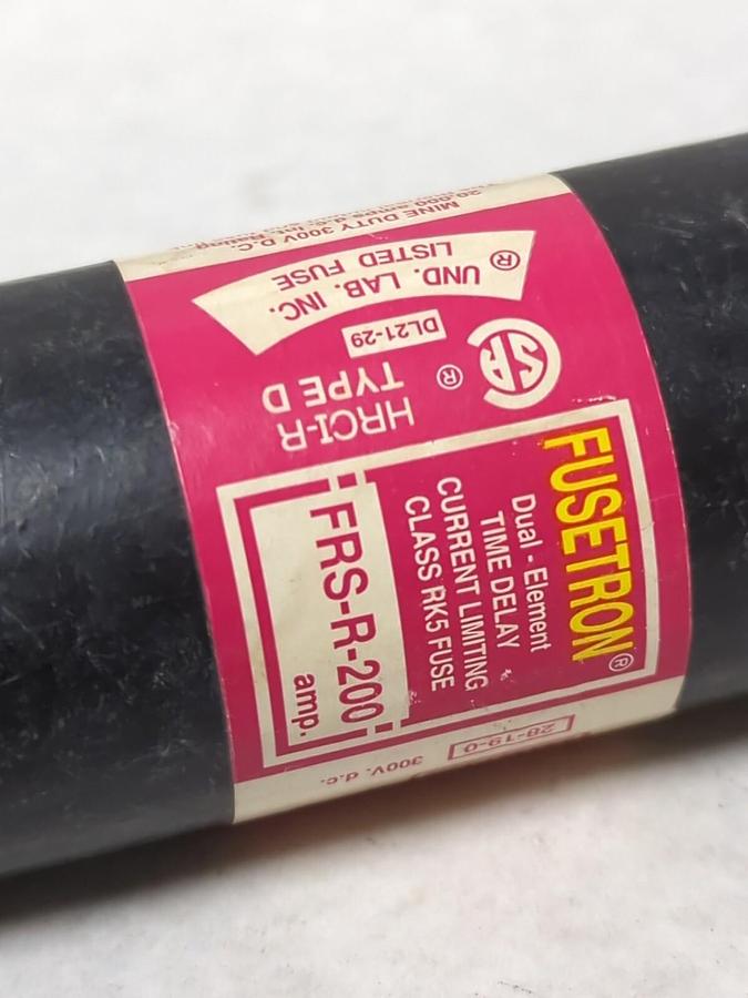 Used COOPER BUSSMANN,FRS-R-200,FUSETRON 200 AMP FUSE PRE-OWNED