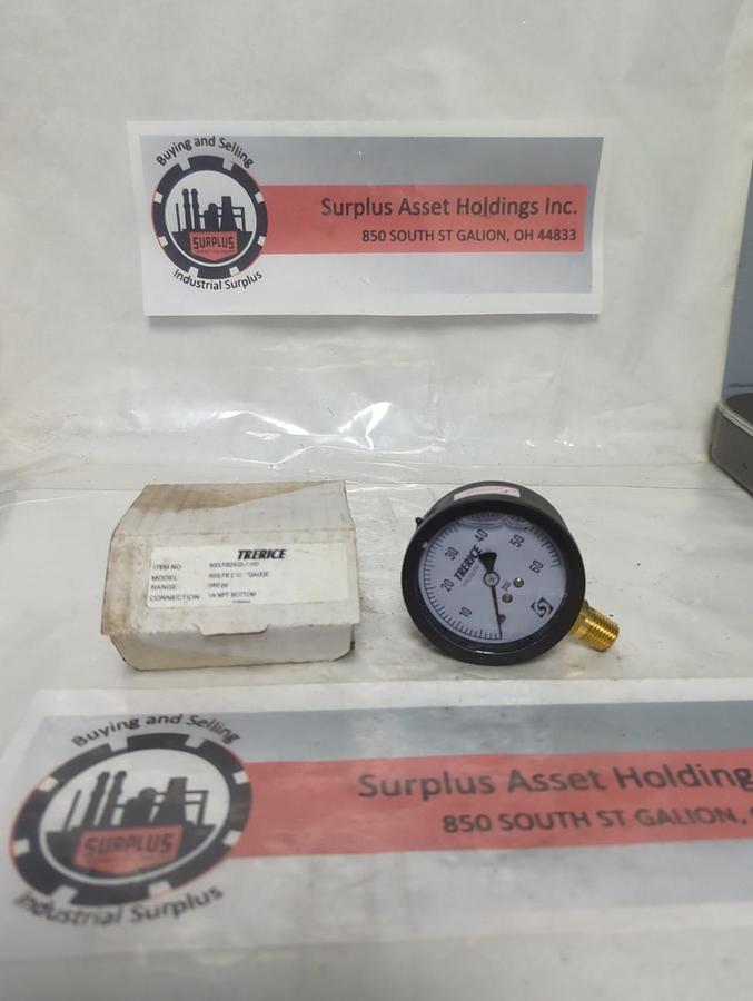 TRERICE,800LFB,PRESSURE GAUGE 0-60PSI 1/4 NPT LM NOS