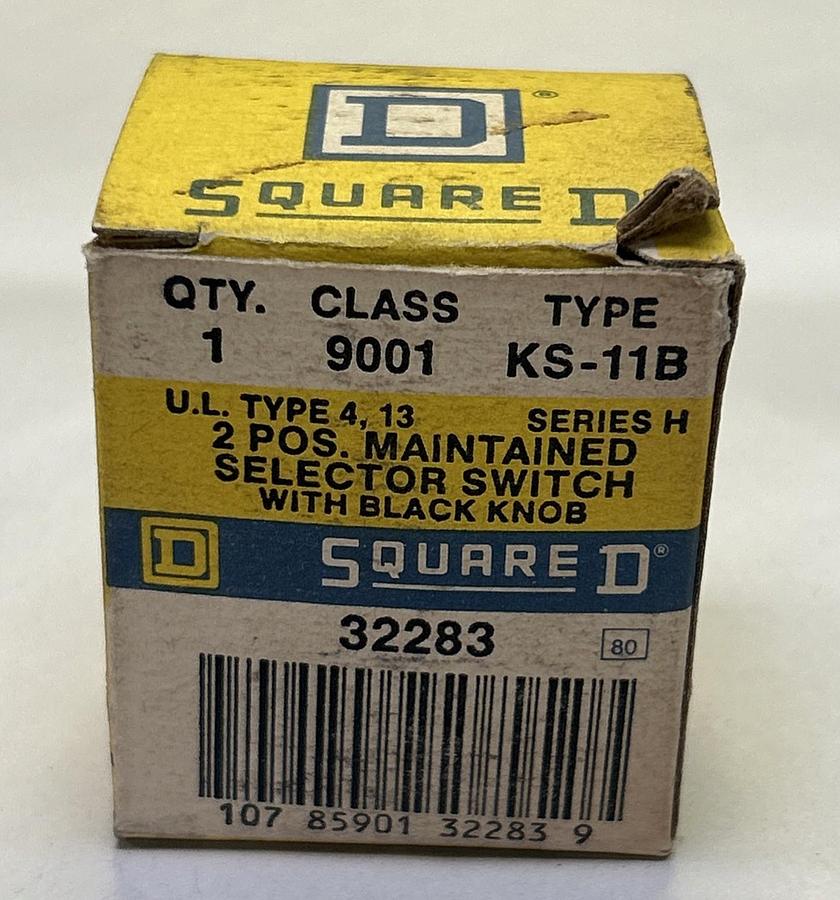 SQUARE D,9001KS11B,TWO POSITION MAINTAINED SELECTOR SWITCH NOS